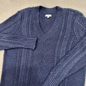 L.L. Bean Navy Cable Knit Sweater